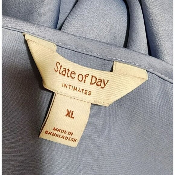 State of Day Women's 2-Pc. Crepe de Chine Short-Sleeve Pajama Set XL Eventide - Picture 6 of 9